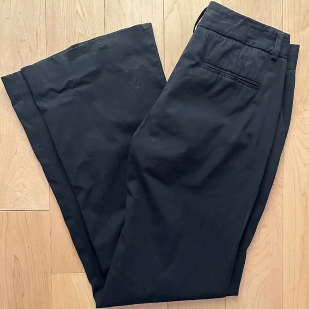 Y2K Vintage Theory Cotton Black Bootcut Flare Dress Pants Trousers (2)